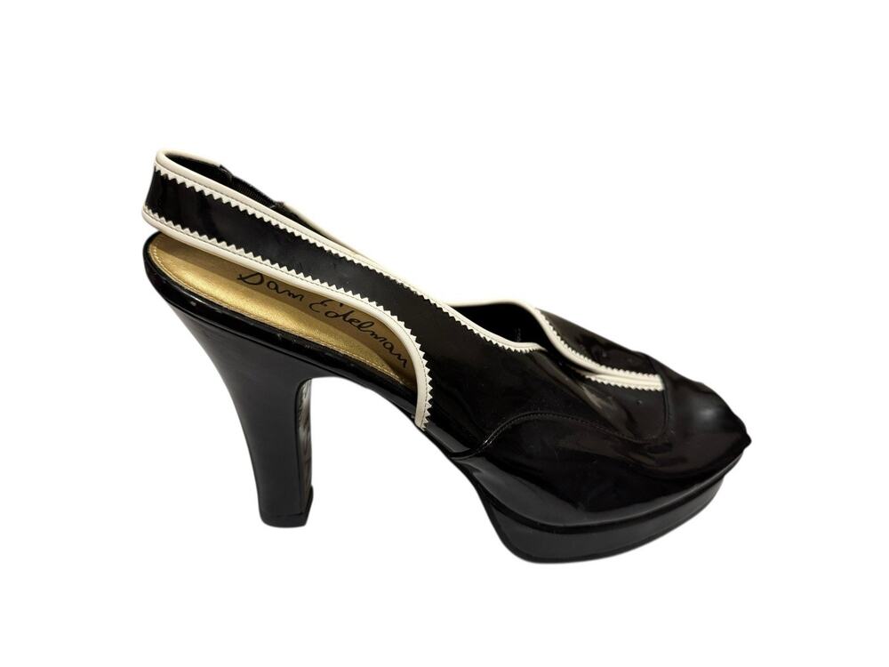 Sam Edelman Open Toe High Heel Black White Pumps Size 10 M